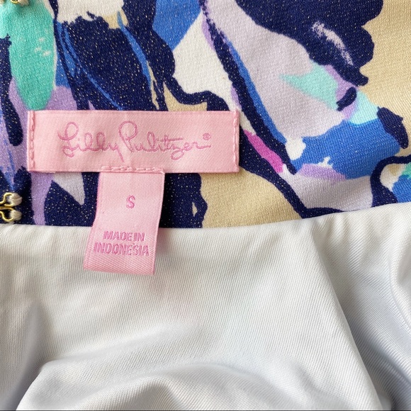 Lilly Pulitzer Mock Neck Floral Shimmer Maxi Dress - Picture 7 of 9